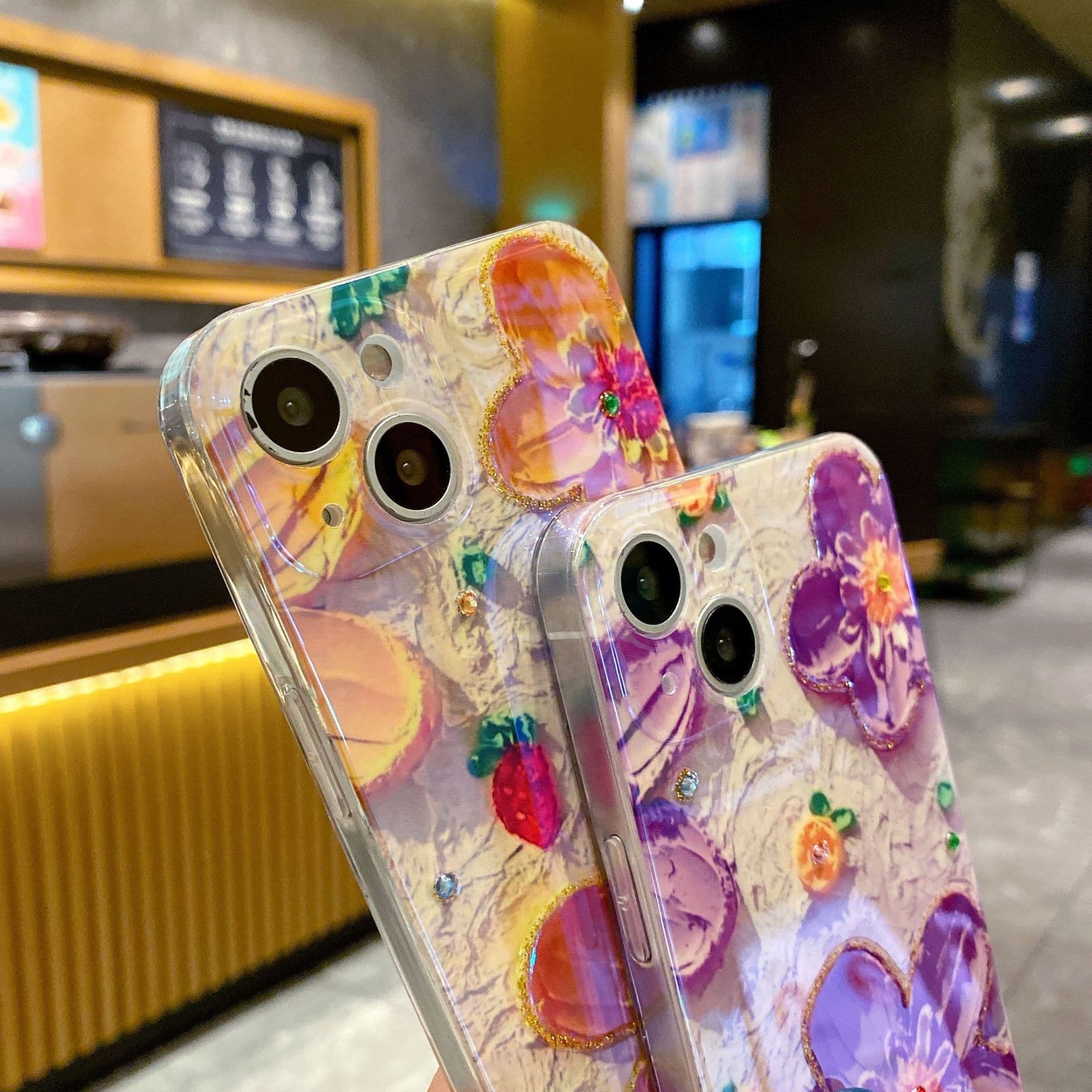image-iPhone 15 Phone Case with Floral Oil Painting Design