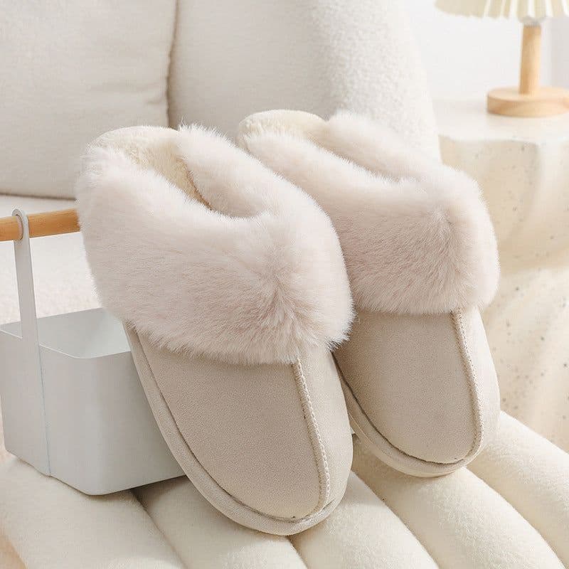 image-Winter Korean Suede Cotton Slippers, Unisex
