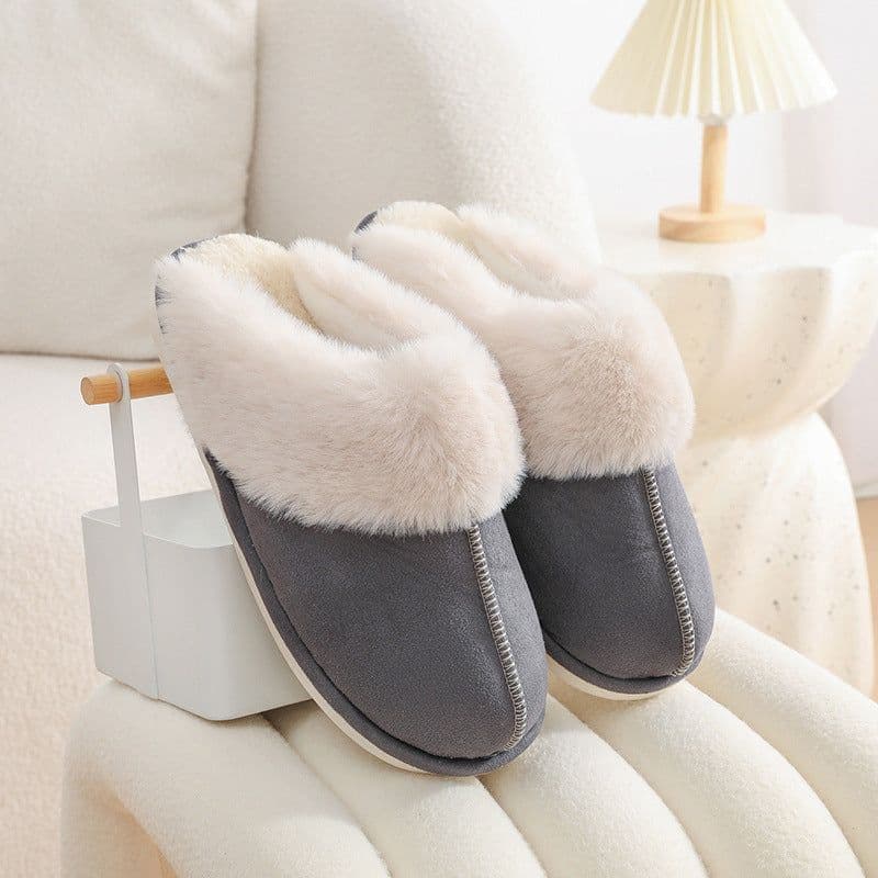 image-Winter Korean Suede Cotton Slippers, Unisex