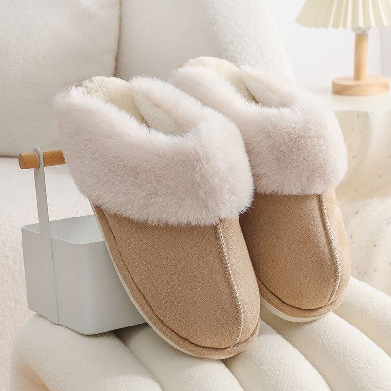 image-Winter Korean Suede Cotton Slippers, Unisex