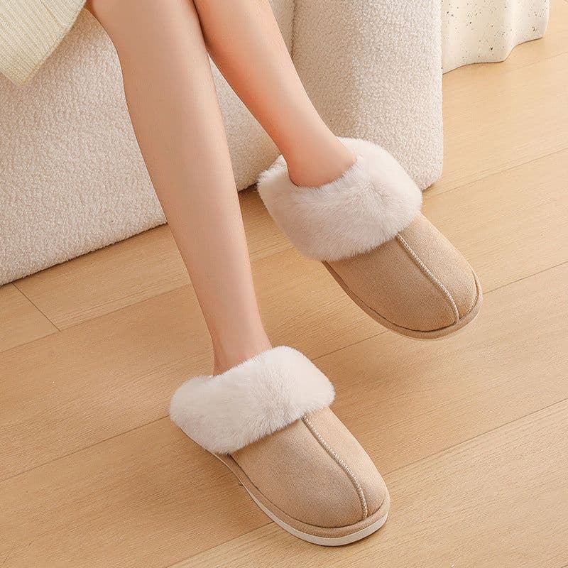 image-Winter Korean Suede Cotton Slippers, Unisex