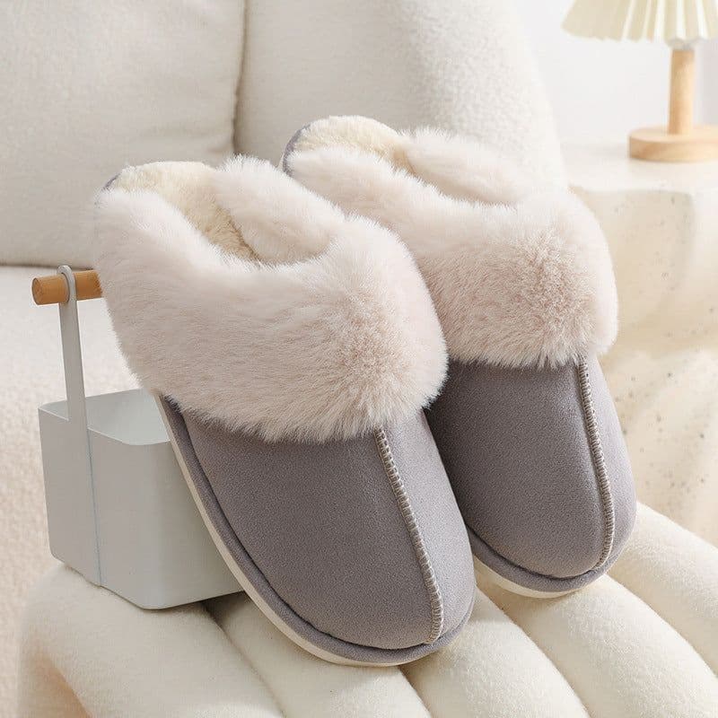 image-Winter Korean Suede Cotton Slippers, Unisex