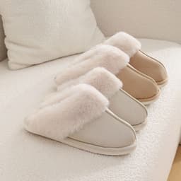 image-Winter Korean Suede Cotton Slippers, Unisex