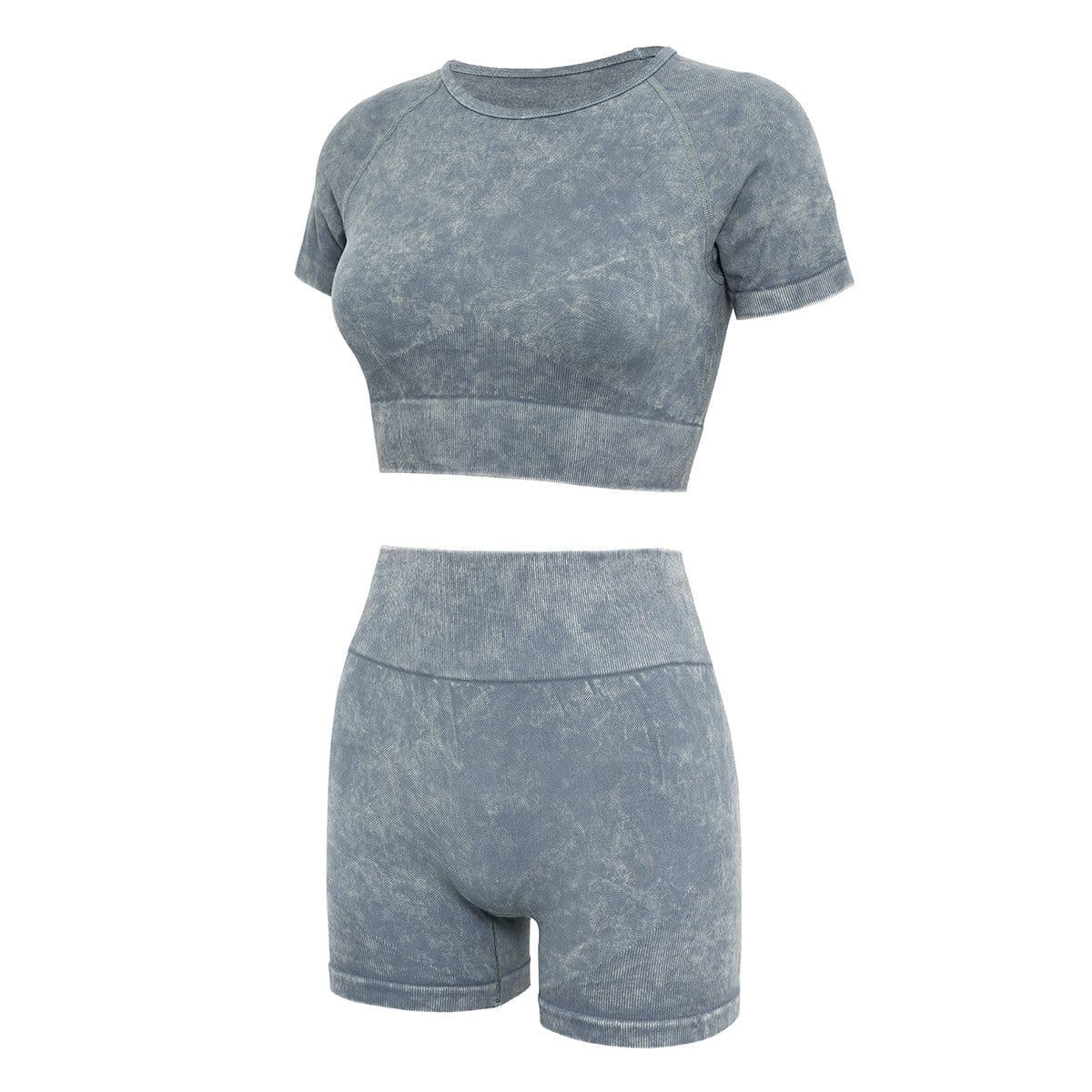image-Women's Yoga Shorts Set Short Sleeve Nylon Fitness Suit
