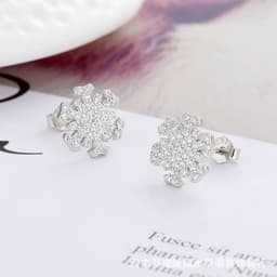 image-Sterling Silver 925 Snowflake Earrings