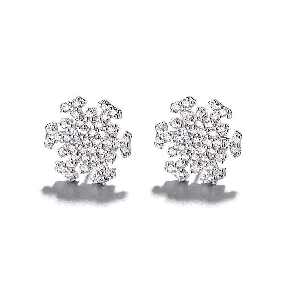 image-Sterling Silver 925 Snowflake Earrings