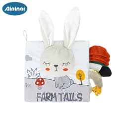image-Visual Gray Tail Cloth Book for Infants