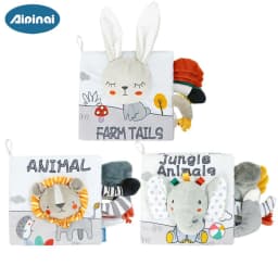 image-Visual Gray Tail Cloth Book for Infants