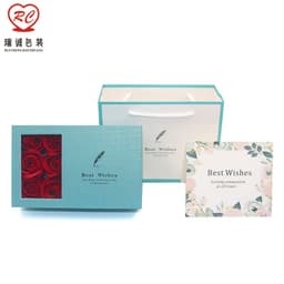 image-Gift Box with 6 Roses & Feather Pattern Window