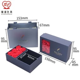 image-Gift Box with 6 Roses & Feather Pattern Window