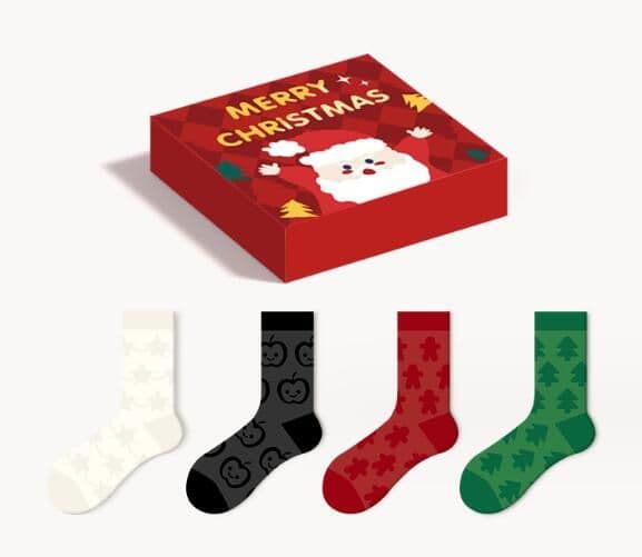 image-Christmas Cartoon Socks Mid-Tube Unisex Combed Cotton
