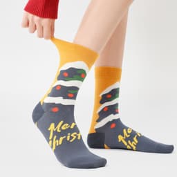 image-Christmas Cartoon Socks Mid-Tube Unisex Combed Cotton