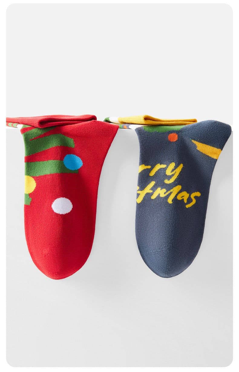image-Christmas Cartoon Socks Mid-Tube Unisex Combed Cotton