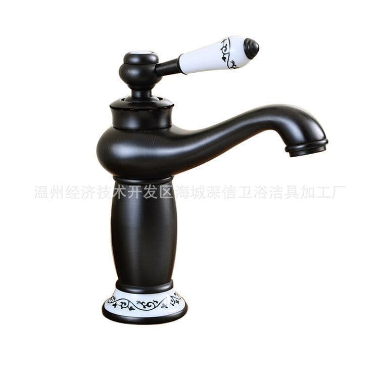 image-All-Copper Antique Basin Faucet Black