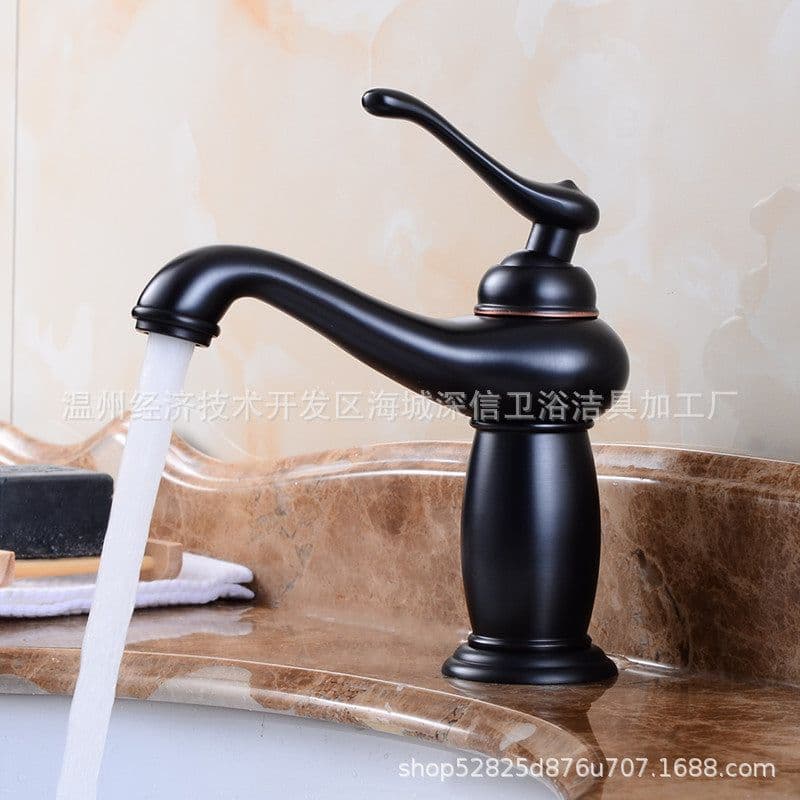 image-All-Copper Antique Basin Faucet Black