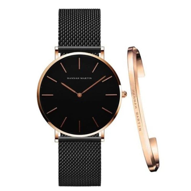 image-Japanese Quartz Mesh Strap Waterproof Watch 36mm Women's