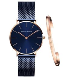 image-Japanese Quartz Mesh Strap Waterproof Watch 36mm Women's