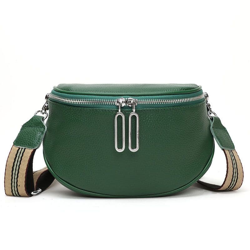 image-Genuine Leather Saddle Bag Crossbody Single Shoulder