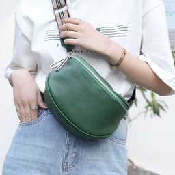 image-Genuine Leather Saddle Bag Crossbody Single Shoulder