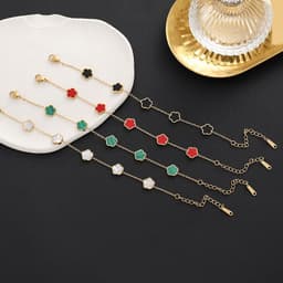 image-Shu Qiao Titanium Steel Flower Bracelet Women