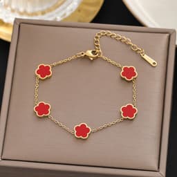 image-Shu Qiao Titanium Steel Flower Bracelet Women