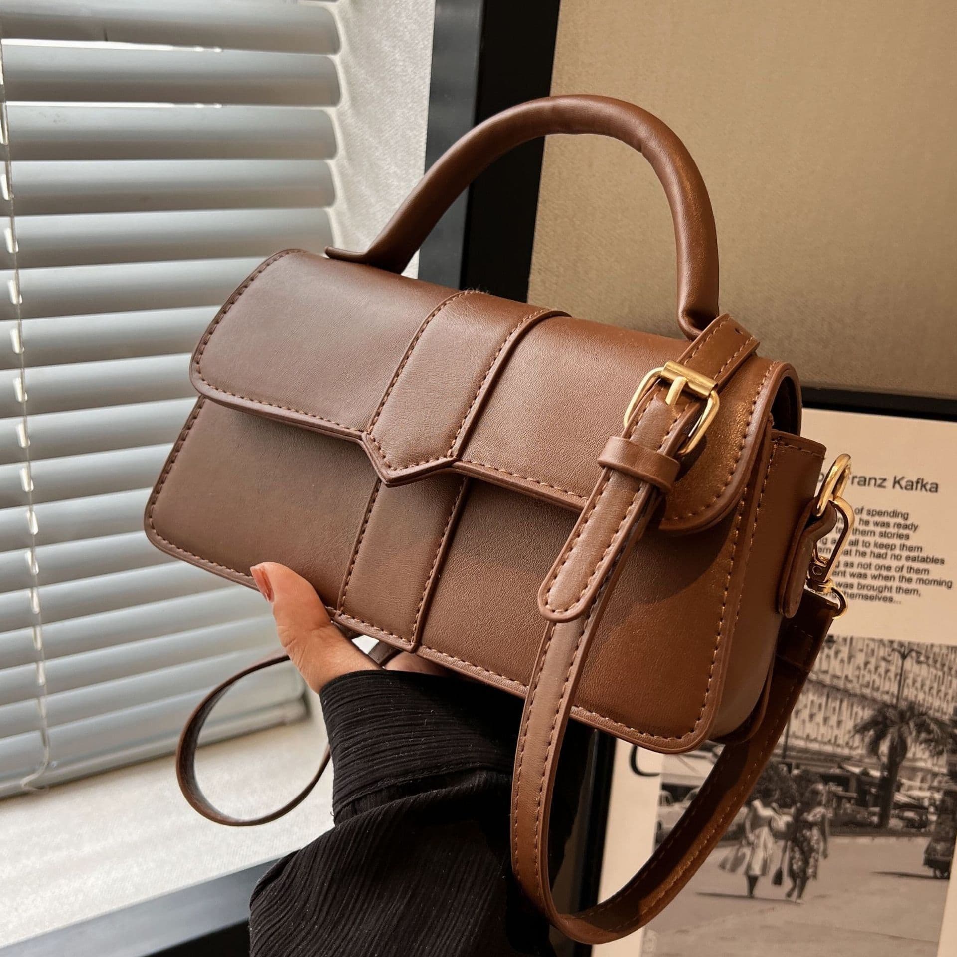 image-Fashenu Single Shoulder Crossbody Bag, Square