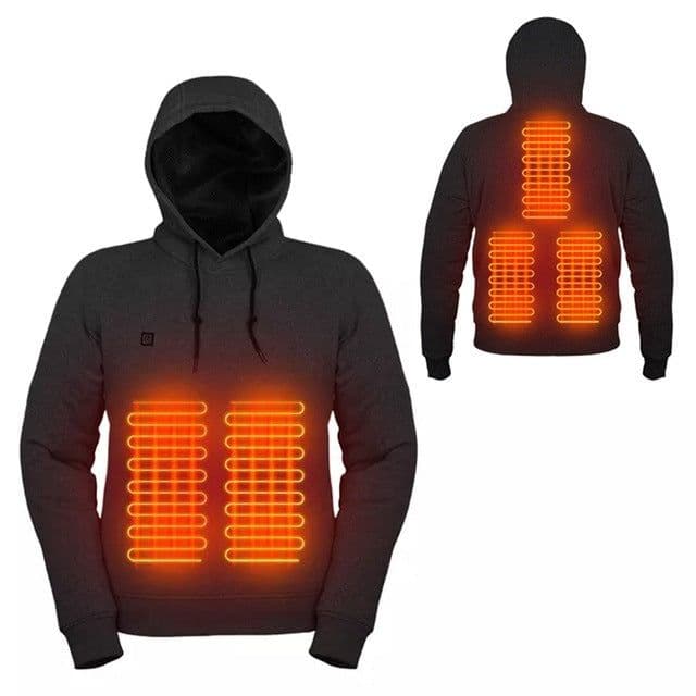 image-Men's USB Heated Hooded Sweatshirt Grey