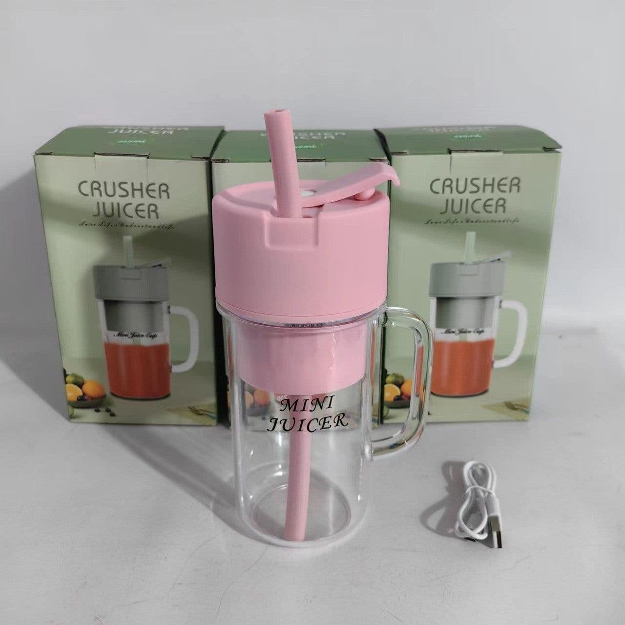 image-Portable Electric Juicer Cup 500ml, 150W Blender
