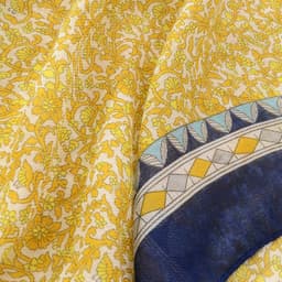 image-Bali Plant Flower Scarf, Cotton Linen Voile, 180x80cm