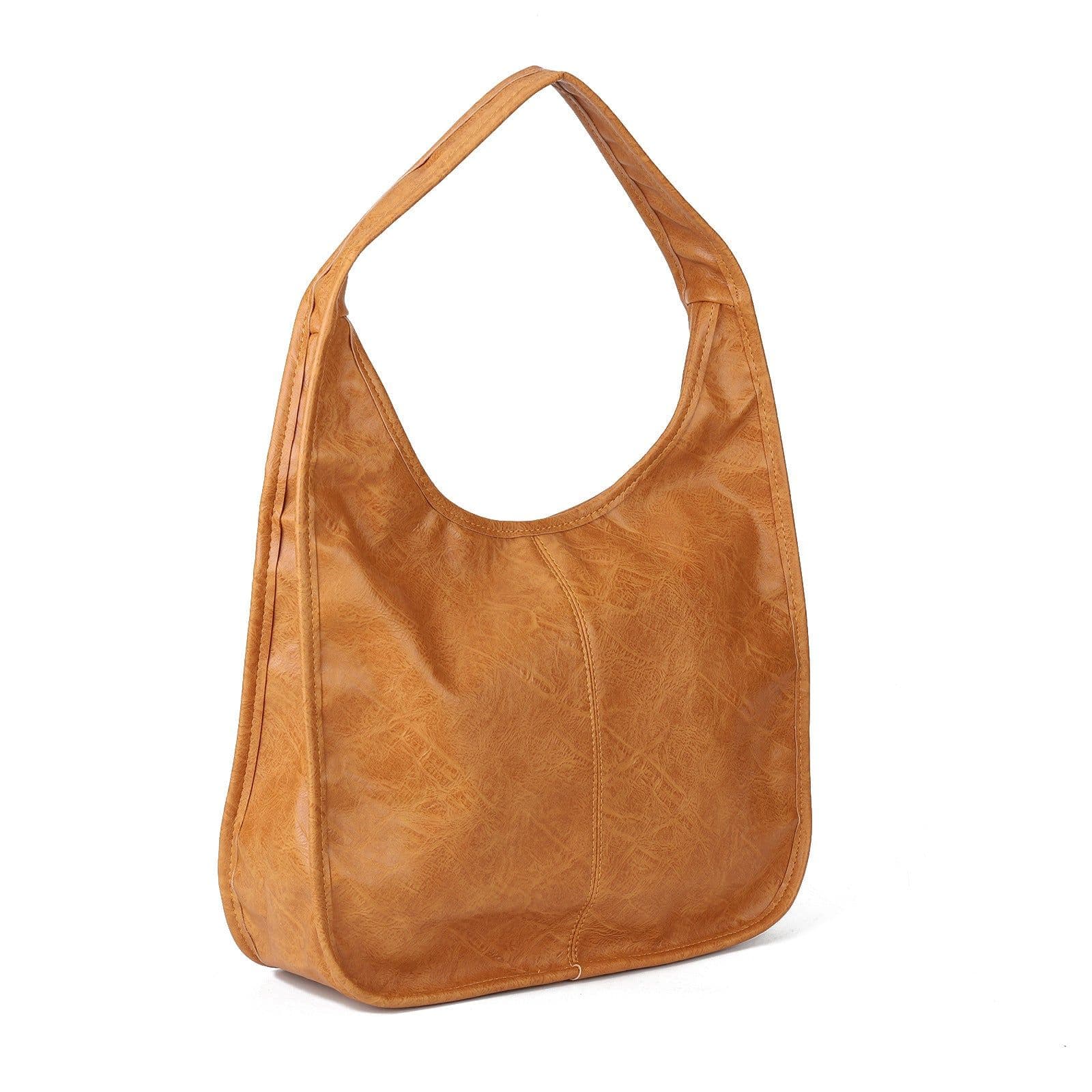 image-Retay Retro Textured PU Shoulder Bag Yellow