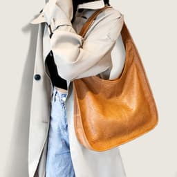 image-Retay Retro Textured PU Shoulder Bag Yellow