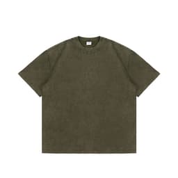 image-INF Men's Cotton T-Shirt Olive Green Loose Fit