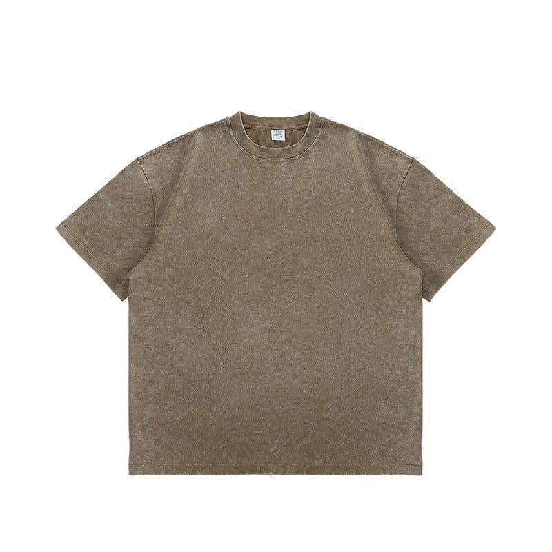 image-INF Men's Cotton T-Shirt Olive Green Loose Fit