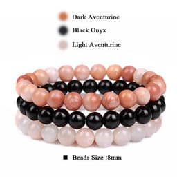 image-Rose Quartz Agate Elastic Bracelet for Women