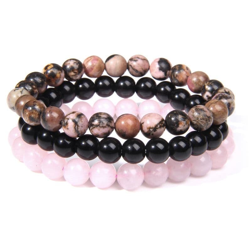 image-Rose Quartz Agate Elastic Bracelet for Women