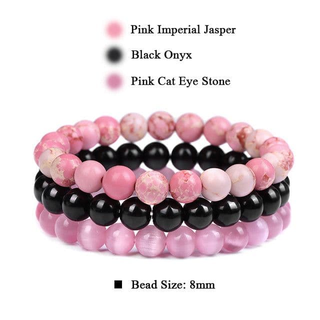 image-Rose Quartz Agate Elastic Bracelet for Women