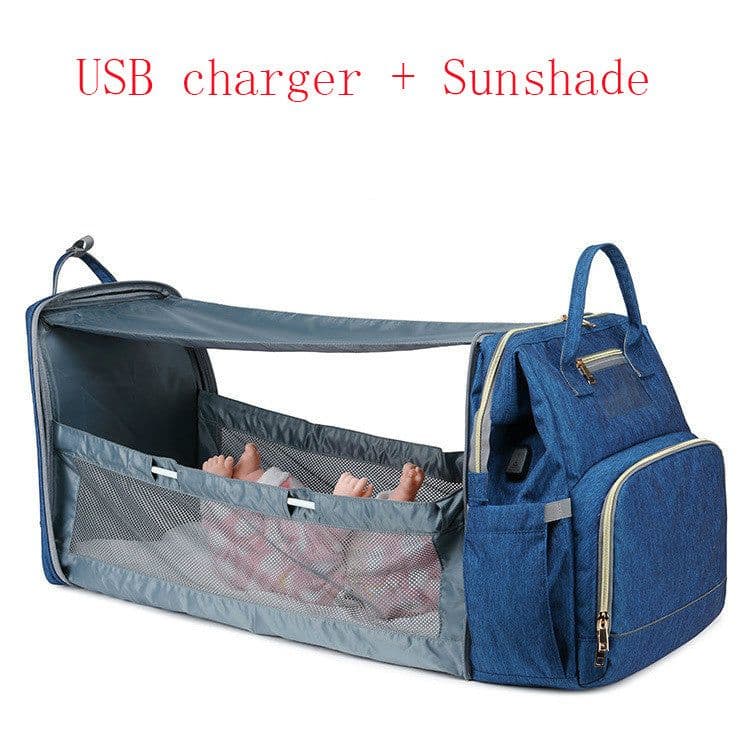 image-Portable Folding Crib Mummy Bag Portable