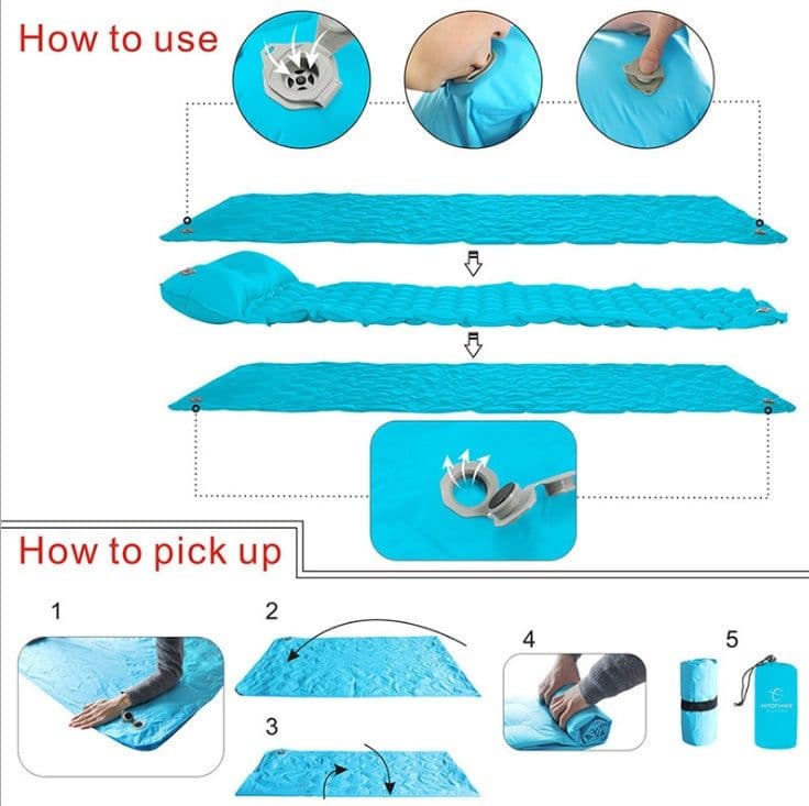 image-Outdoor Camping Inflatable Honeycomb Mattress Tent Sleeping Mat