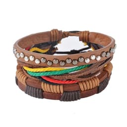 image-Leather Bracelet Men Multilayer Bead Bracelet Punk Wrap Bracelets for Women Vintage punk Men Jewelry