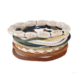 image-Leather Bracelet Men Multilayer Bead Bracelet Punk Wrap Bracelets for Women Vintage punk Men Jewelry