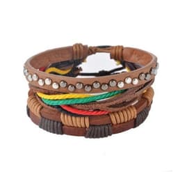 image-Leather Bracelet Men Multilayer Bead Bracelet Punk Wrap Bracelets for Women Vintage punk Men Jewelry
