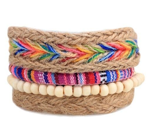 image-Leather Bracelet Men Multilayer Bead Bracelet Punk Wrap Bracelets for Women Vintage punk Men Jewelry