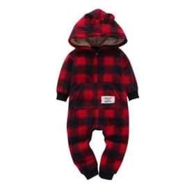 image-Long-sleeved fleece baby clothes romper