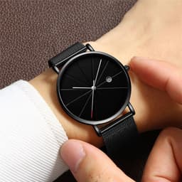 image-Simple calendar watch male creative waterproof quartz watch
