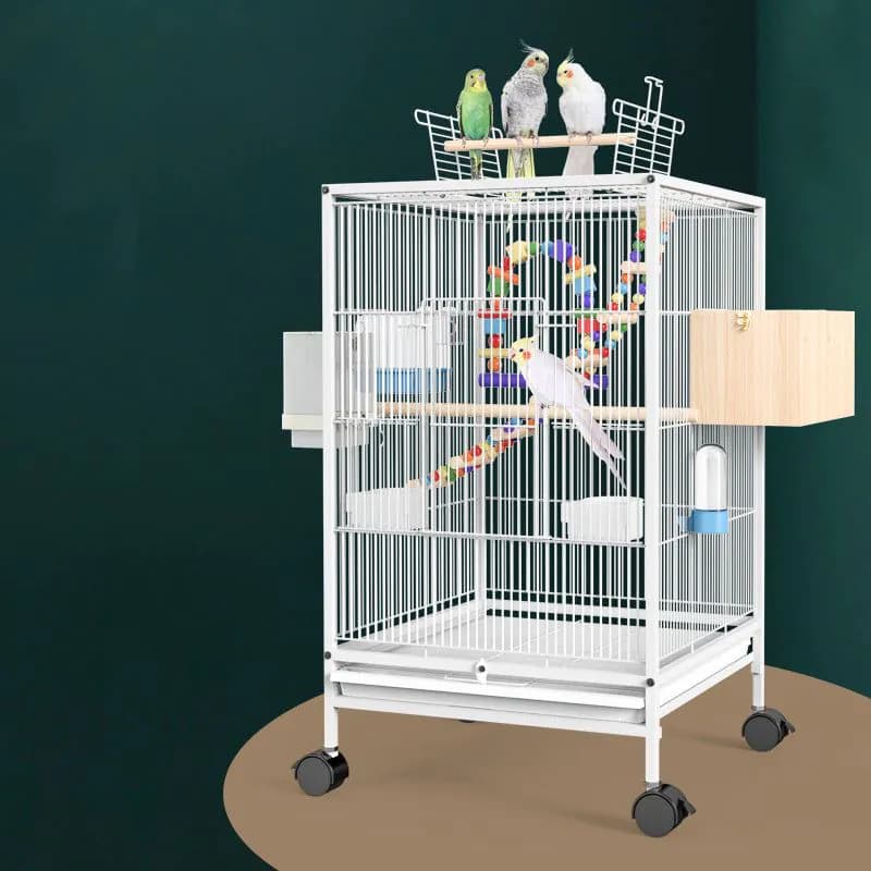 image-Parrot Xuanfeng Bird Cage With Feeder Toy Grass Nest Breeding Box