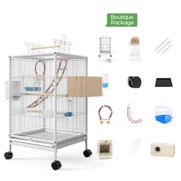 image-Parrot Xuanfeng Bird Cage With Feeder Toy Grass Nest Breeding Box