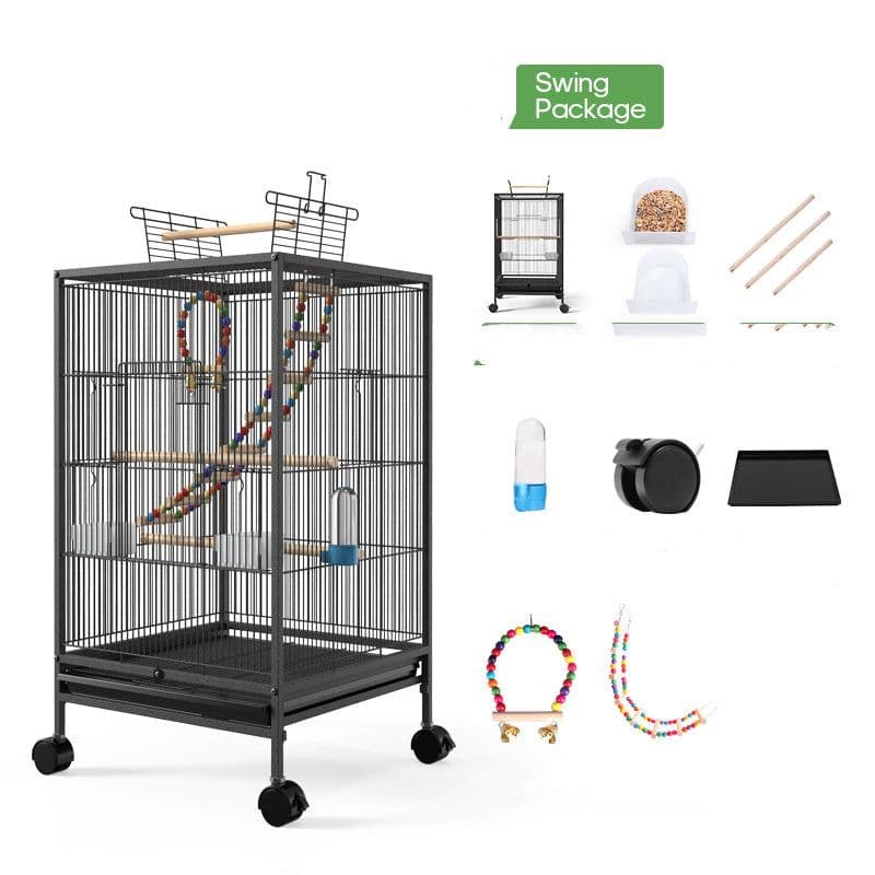 image-Parrot Xuanfeng Bird Cage With Feeder Toy Grass Nest Breeding Box