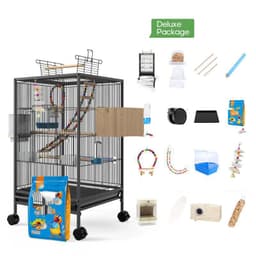 image-Parrot Xuanfeng Bird Cage With Feeder Toy Grass Nest Breeding Box