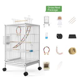 image-Parrot Xuanfeng Bird Cage With Feeder Toy Grass Nest Breeding Box