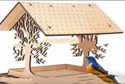 image-Wooden Home Garden Outdoor Bird Feeder Garden Pendant Decoration Feeder